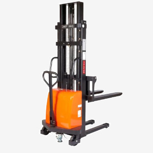 Vulcan Semi Electric Stacker Fork Length mm: 1100 Lift Height mm: 1600 1500kg Steel Black/Orange SESCT10