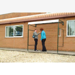 Wall Mounted Smoking Shelter c/w 1 x Side Panel Triple Wall Polycarbonate  Green BSSW6Z & 1xBSSP7Z