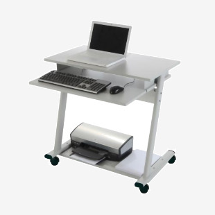 ROCADA SET Mobile Computer Table with Keyboard Tray - Grey 9100