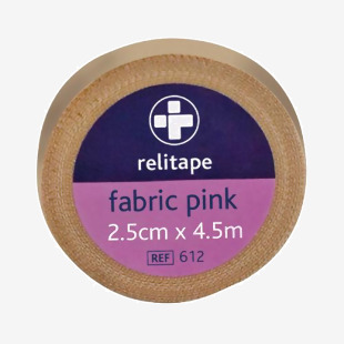 Reliance Medical Relitape Fabric Elastic Strapping Tape Pink 2.5cmx4.5m (Pack of 12) 612 HS88612