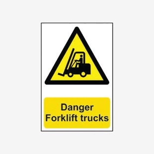 Spectrum Safety Sign Danger Forklift Trucks PVC 200x300mm 954 SPT13093