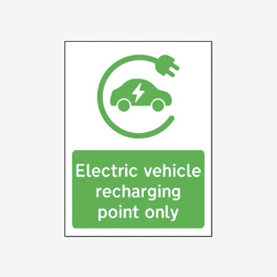 Spectrum Safety Sign Electric Vehicle Recharging Point Only PVC 300x400mm 14985 SPT61580