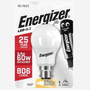 Energizer BC/B22 LED GLS 8.8/60W 2900k (Warm White) NWT6353