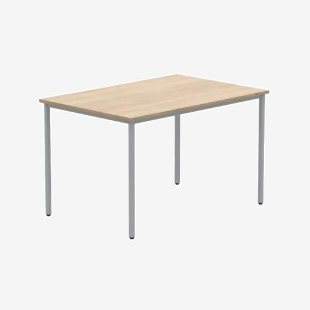 Astin Rectangular Multipurpose Table 1200x800x730mm Canadian Oak/Silver KF77738 KF77738