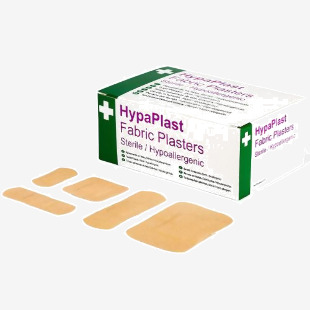 HypaPlast Fabric Plasters Sterile and HypoAllergenic Assorted Sizes (Pack 100) - D8010 11283FA