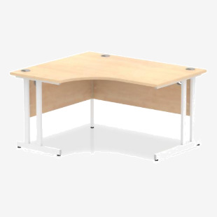 Dynamic Impulse 1400mm Left Hand Crescent Desk Maple Top White Cantilever Leg I003832 22835DY