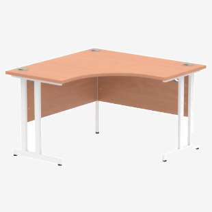 Dynamic Impulse 1200mm Corner Desk Beech Top White Cantilever Leg MI001872 25418DY