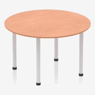 Dynamic Impulse 1200mm Round Table Beech Top Silver Post Leg I000080 25677DY