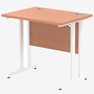 Impulse 800 x 600mm Straight Desk Beech Top White Cantilever Leg MI002885 61443DY