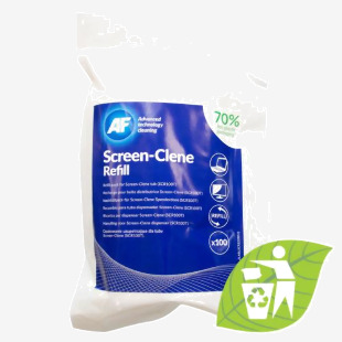 AF PC Screen Cleaning Wipes Eco Refill Pouch (Pack 100) SCR100R 69752AF