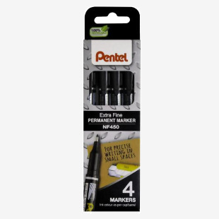 Pentel NF450 Permanent Marker Bullet Tip 1.2mm Tip 0.6mm Line Black (Pack 4) YNF4504-A 76322PE