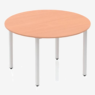 Impulse 1200mm Circle Table Beech Top Silver Box Frame Leg BF00196 82706DY