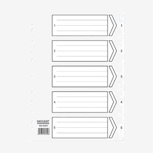 ValueX Index 1-5 A4 120 Micron Polypropylene White - 80013DENT 85065PG