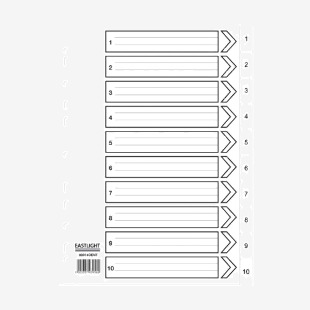 ValueX Index 1-10 A4 120 Micron Polypropylene White - 80014DENT 85072PG