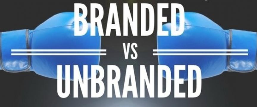 Text graphic which says branded versus unbranded