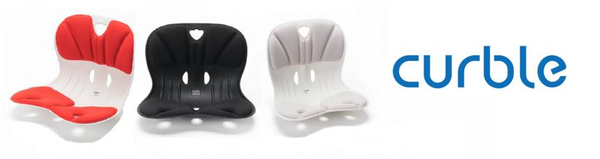 Image showing three different Curble Chairs in orange, black and white 