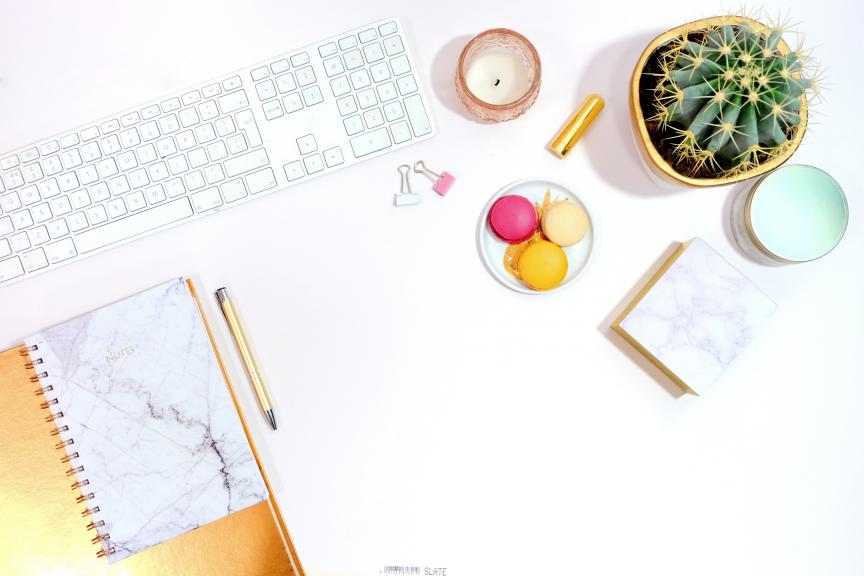 Tidy Desk with Cactus