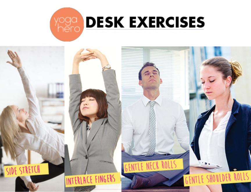 Graphic Showing Different Ways You can Exercise at your Desk